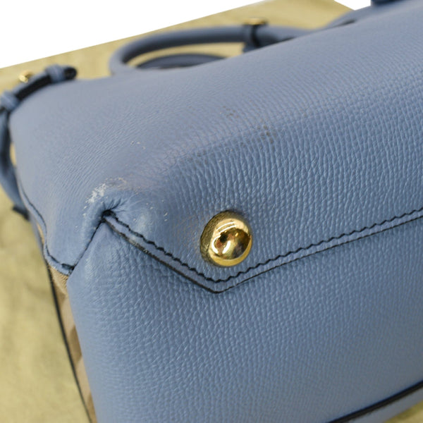 BURBERRY Banner Medium House Check Tote Bag Blue