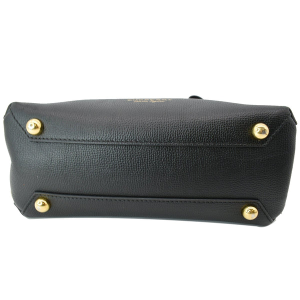 BURBERRY Derby Banner Small House Check Leather Tote Shoulder Bag Black