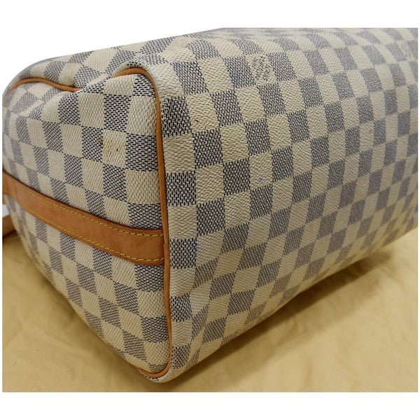 LOUIS VUITTON Speedy 30 Bandouliere Damier Azur Shoulder Bag White