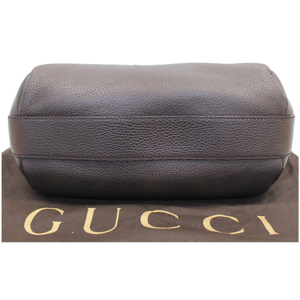 GUCCI Bamboo Bar Grained Calfskin Hobo Bag Dark Brown 336655