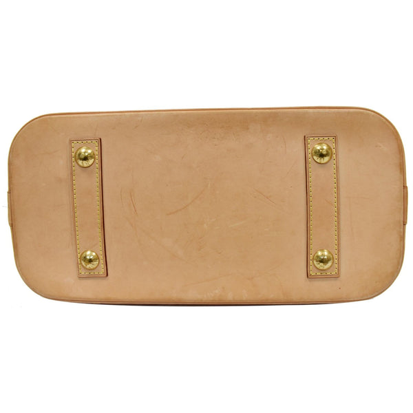 Louis Vuitton Alma Monogram Canvas Satchel Bag Brown - hard base