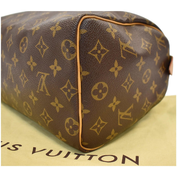 LOUIS VUITTON Speedy 25 Monogram Canvas Satchel Bag Brown