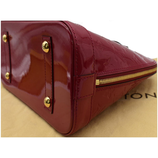 LOUIS VUITTON Alma PM Monogram Vernis Satchel Bag Red