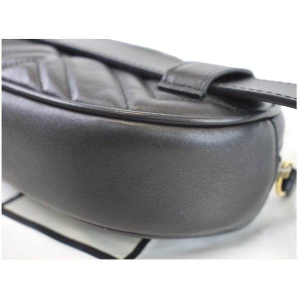 GUCCI GG Marmont Matelasse Leather Belt Bag Black 476434