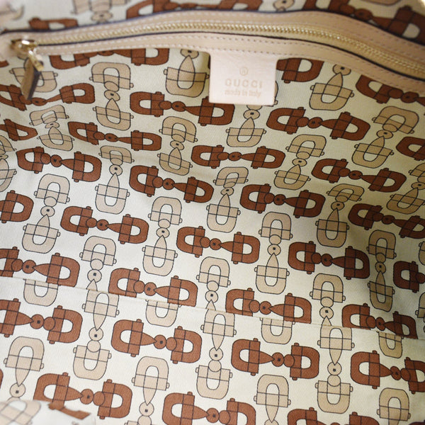 GUCCI Small Britt Guccissima Leather Satchel Bag Beige 170010