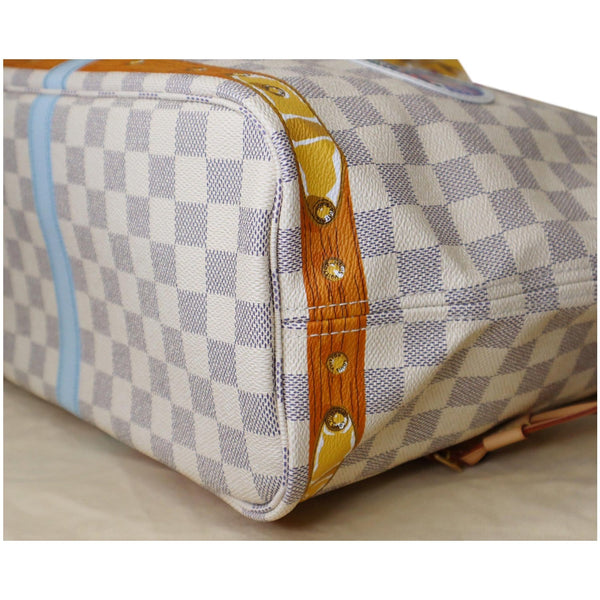 Louis Vuitton Neverfull MM Summer Trunk Damier Azur Bag white