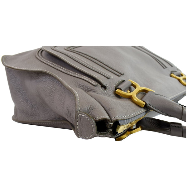 CHLOE Marcie Large Calfskin Leather Shoulder Bag Grey