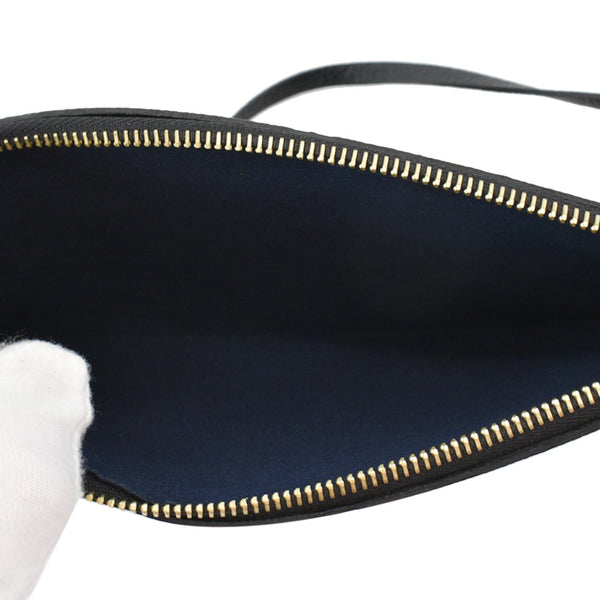 LOUIS VUITTON Empreinte Monogram Neverfull MM Pochette Wristlet Pouch Black