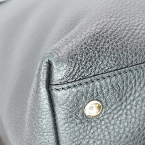 GUCCI Soho Tassel Pebbled Leather Tote Bag Black 282303 - sold