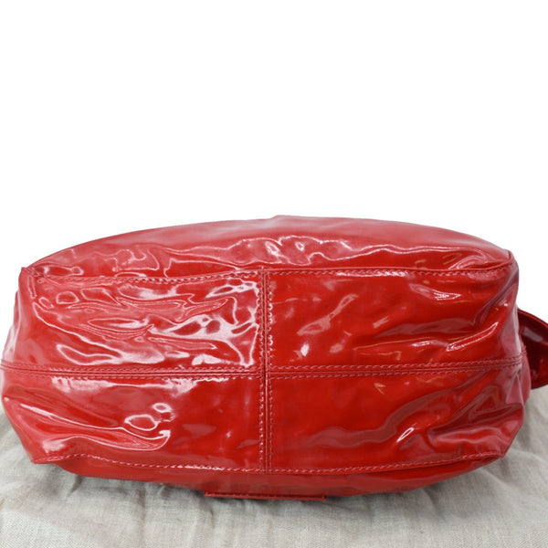 VALENTINO Nuage Bow Patent Leather Tote Bag Red