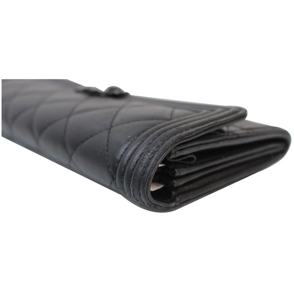 CHANEL Boy Large Flap Lambskin Leather Wallet Black