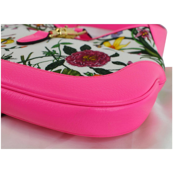 GUCCI Flora Jackie Medium Canvas Hobo Bag Pink 550152