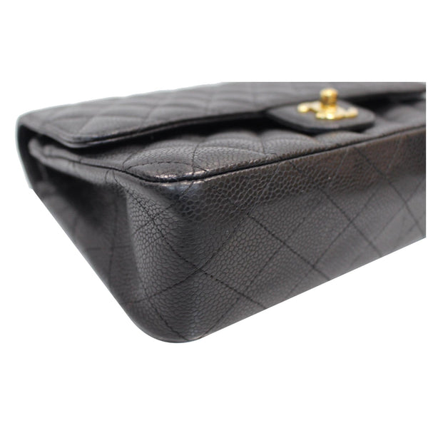 CHANEL Classic Medium Flap Caviar Leather Shoulder Bag Black