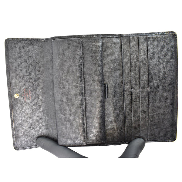 LOUIS VUITTON Porte-Tresor Epi Leather International Wallet Black