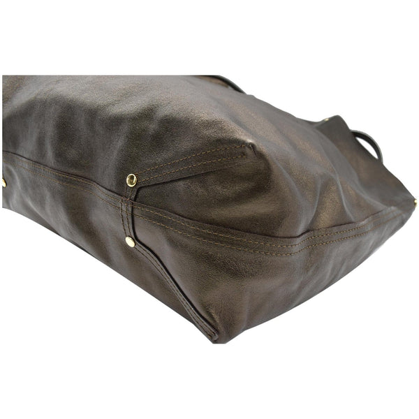 Tiffany & Co. Metallic Reversible Leather Tote Bag Bronze