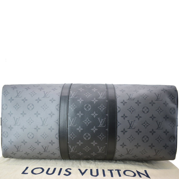 LOUIS VUITTON Keepall 50 Bandouliere Monogram Eclipse Travel Bag Black