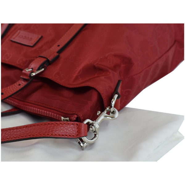 GUCCI GG Medium Monogram Nylon Tote Shoulder Bag Red 510333