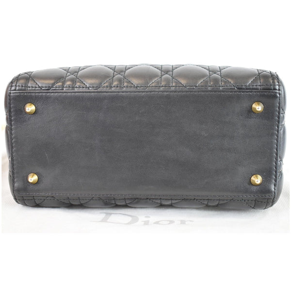 Christian Dior Medium Lady Lambskin leather Bag bottom