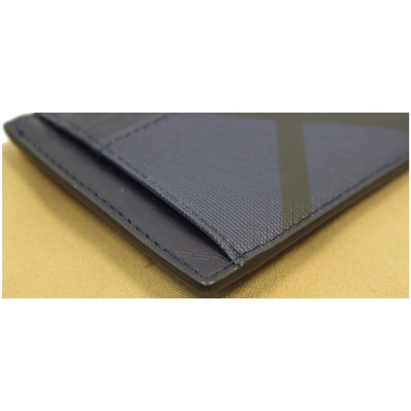 BURBERRY London Check Money Clip Card Case Navy/Black