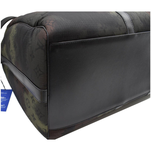 LOUIS VUITTON Keepall 50 Bandouliere Camouflage Nylon Monogram Travel Bag Black