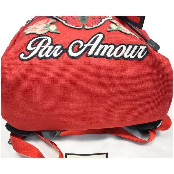 GUCCI Techno Embroidered Canvas Web Backpack Bag Red 45098