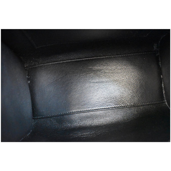 CELINE Micro Luggage Bi-Color Lizard Calfskin Tote Bag Black