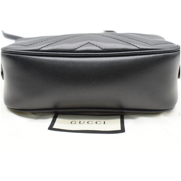 GUCCI GG Marmont Matelasse Mini Leather Crossbody Bag Black 448065