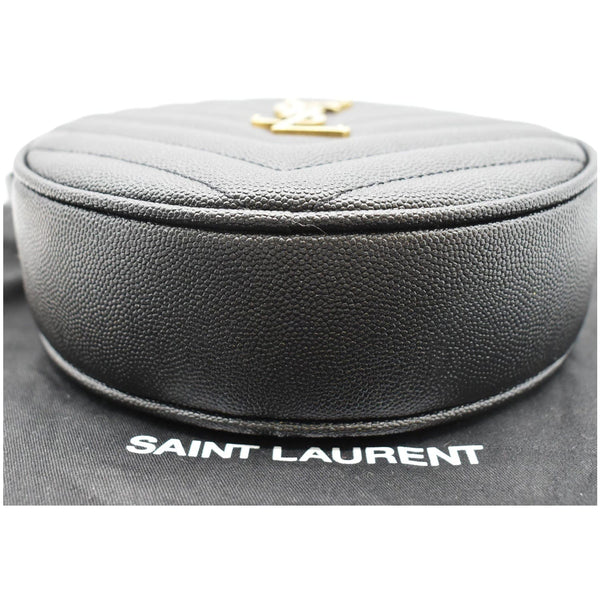 Yves Saint Laurent Vinyle Round Chevron Leather Camera Bag