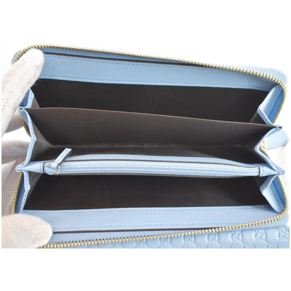 GUCCI Microguccissima Leather Wallet Light Blue 449364