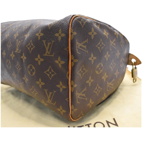 LOUIS VUITTON Speedy 30 Monogram Canvas Satchel Bag Brown