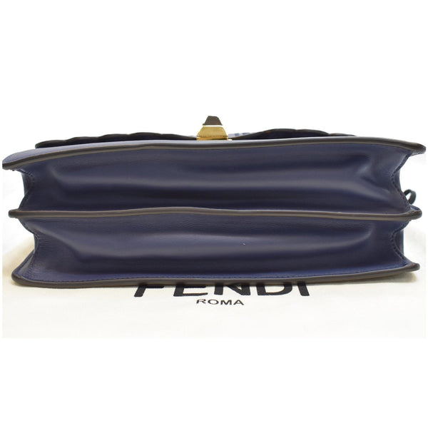 FENDI Small Kan I Perforated Leather Shoulder Bag Blue