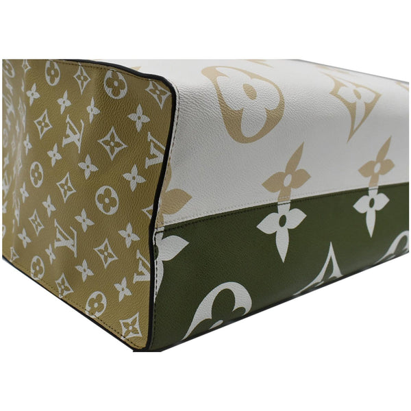LOUIS VUITTON Onthego GM Giant Monogram Canvas Tote Shoulder Bag Khaki Green