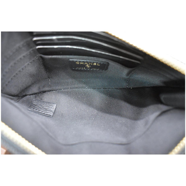 CHANEL French New Wave CC Caviar Quilted Pouch Black