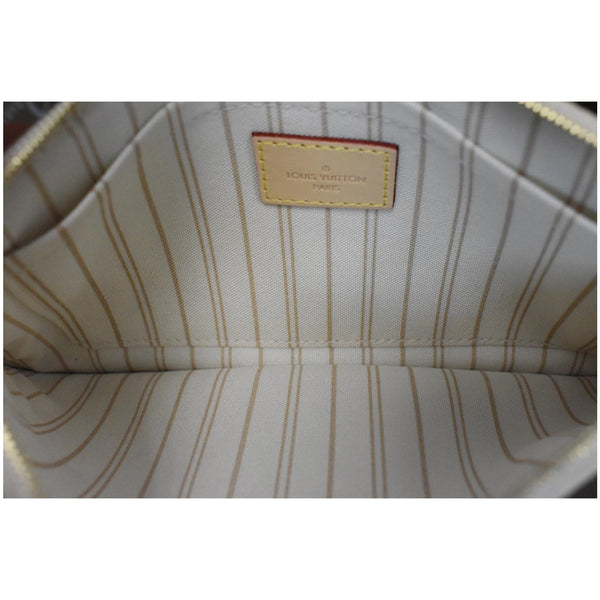 LOUIS VUITTON Neverfull MM Damier Azur Pochette Wristlet Pouch White