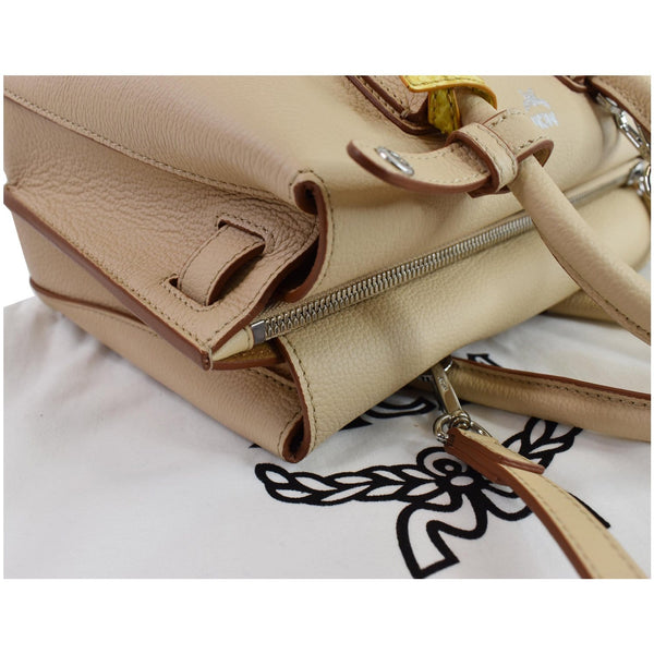 MCM Milla Mini Leather Top Handle Shoulder Bag Yellow - Last Call