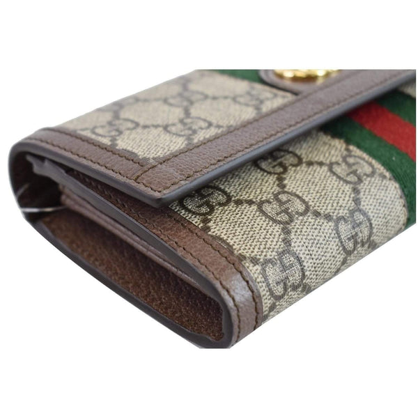 GUCCI Ophidia GG Continental Supreme Canvas Wallet Beige 523153
