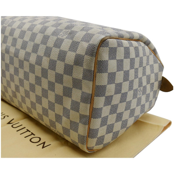 LOUIS VUITTON Speedy 30 Damier Azur Satchel Bag White