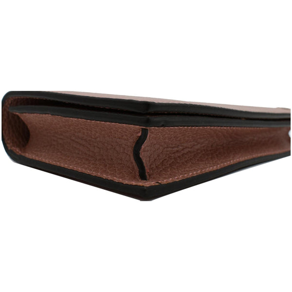 GUCCI Chain Wallet Pebbled Leather Clutch Bag Pink 466506