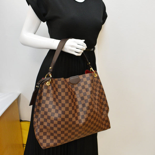 LOUIS VUITTON Graceful MM Damier Ebene Shoulder Bag Brown - Hot Deals