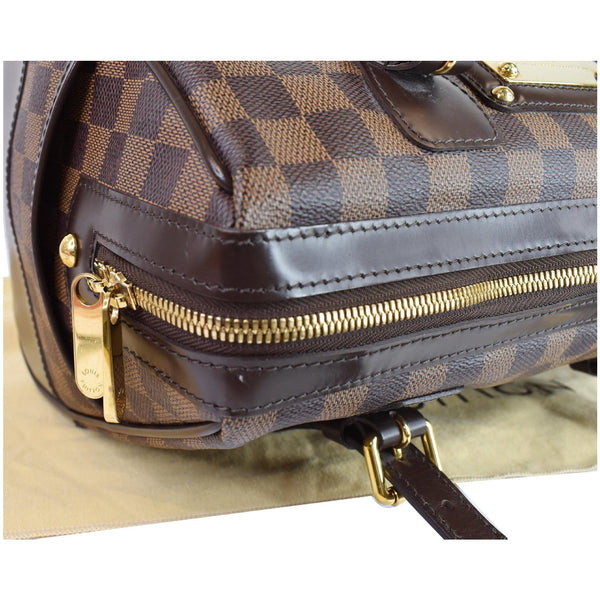Louis Vuitton Berkeley Damier Ebene Satchel Bag Brown - closed zip view