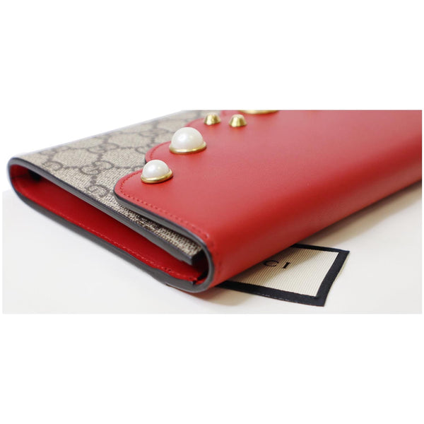 Gucci Peony Pearly GG Coated Canvas made Clutch