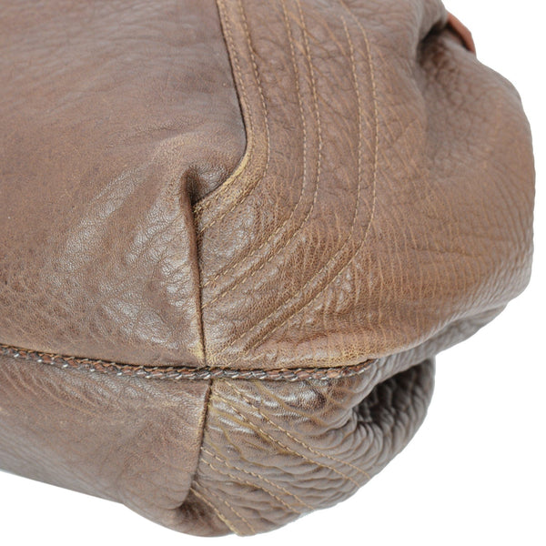 FENDI Spy Nappa Leather Satchel Bag Brown 8BR511