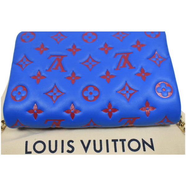 LOUIS VUITTON Coussin Monogram Embossed Pochette Crossbody Bag Blue