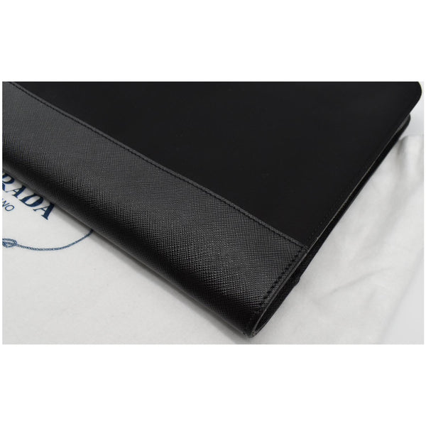 Prada Document Nylon Leather Pouch Black - Dallas Handbags