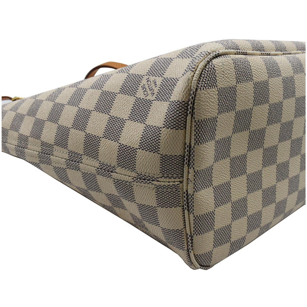 LOUIS VUITTON Neverfull MM Damier Azur Tote Bag White