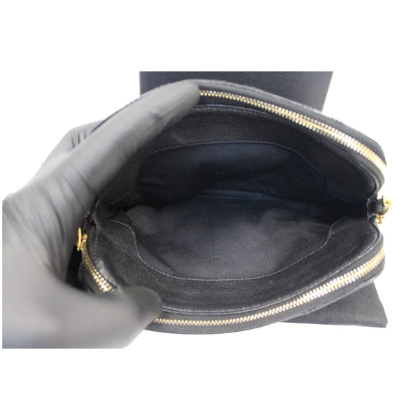 YVES SAINT LAURENT Becky Double Zip Lambskin Leather Crossbody Bag Black