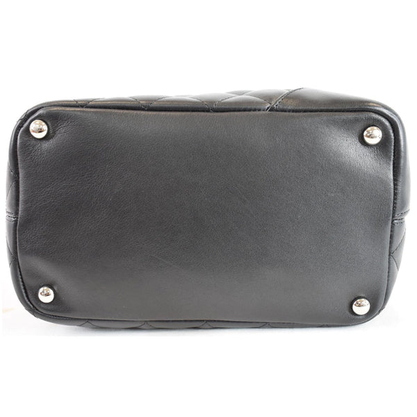 CHANEL Cambon Ligne Quilted Calfskin Leather Tote Bag Black