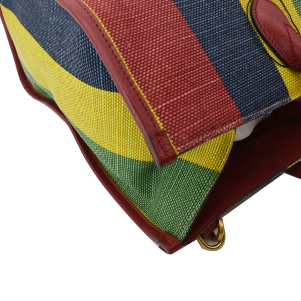 GUCCI Baiadera Stripe Canvas Tote Bag Multicolor 630358