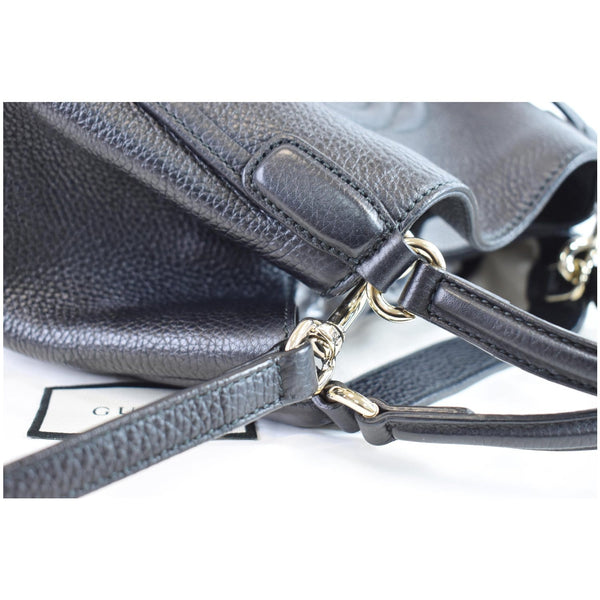GUCCI Soho Small Pebbled Leather Shoulder Bag Black 336751