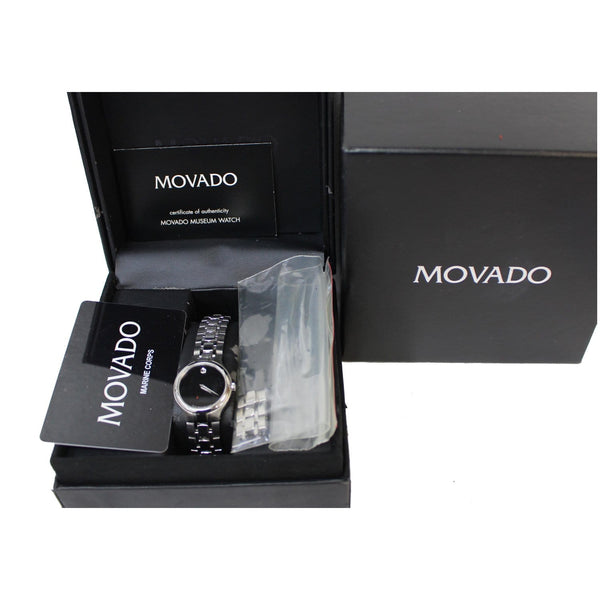 MOVADO Museum Black Dial Stainless Steel Watch Silver 26mm